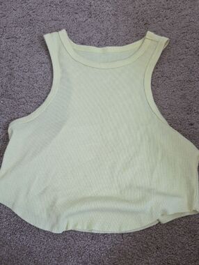 Target Women's Ribbed Crop Tank Top in Light Yellow